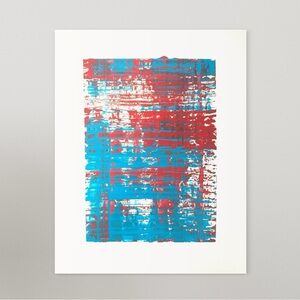 11140002 | 11X14 |YUPO    Original Abstract Artwork | Red and Teal